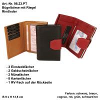 DOLPHIN Bügelbörse mit Riegel, Rindleder  98.23 PT